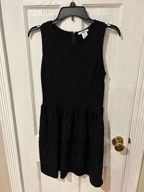 Bar III Black Sleeveless Embroidered Midi Dress
